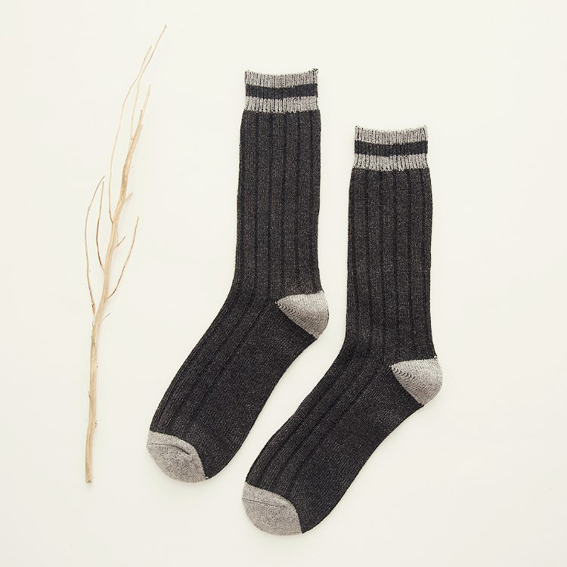 Men Autumn Winter Socks Crew Socks Thick Warm Cashmere Korean Wind Wool Socks Basic Stockings Wild